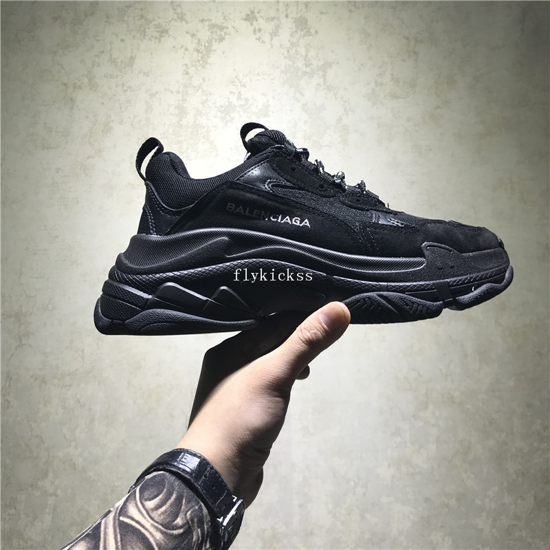 Balenciaga 2017 Fall Winter Triple-S Sneakers All Black